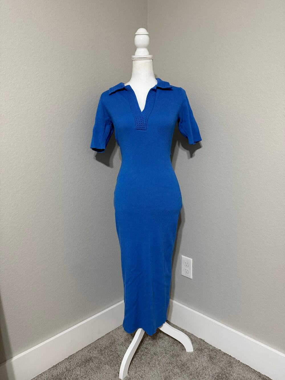 Caroline Constas Blue Knit Dress